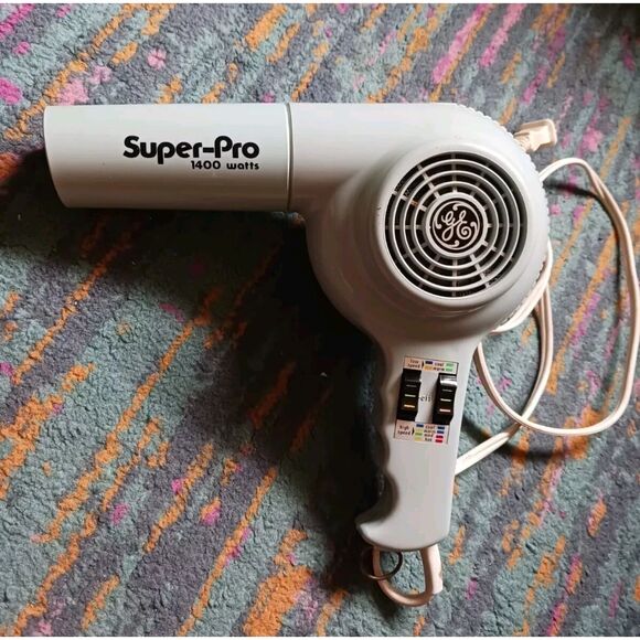 VTG GE General Electric Super Pro Hair Dryer 1400 Watts Tested/Works - Picture 1 of 5